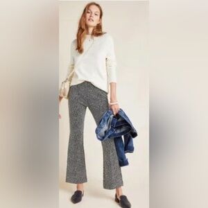 🌸ANTHROPOLOGY ESSENTIAL CROP FLARE BLACK AMD WHITE SPECKLE PANT🌸